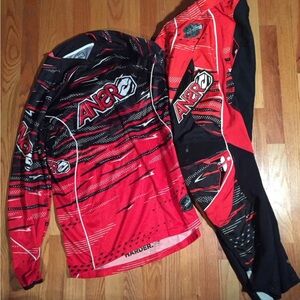 ANCR Red and Black Men's Sports Jersey and Pants Set
